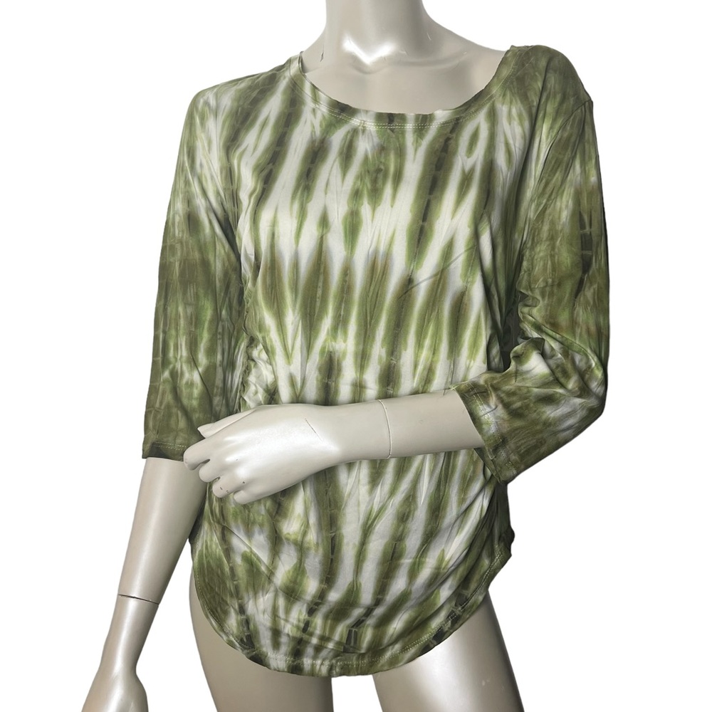 Sportelle Green Tie-Dye Short Sleeve Top